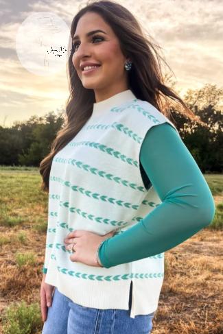 Turquoise Trails Sleeveless Sweater Top