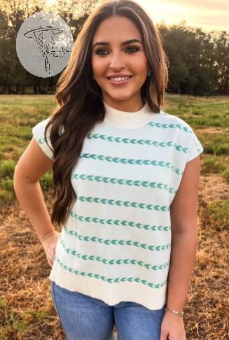 Turquoise Trails Sleeveless Sweater Top